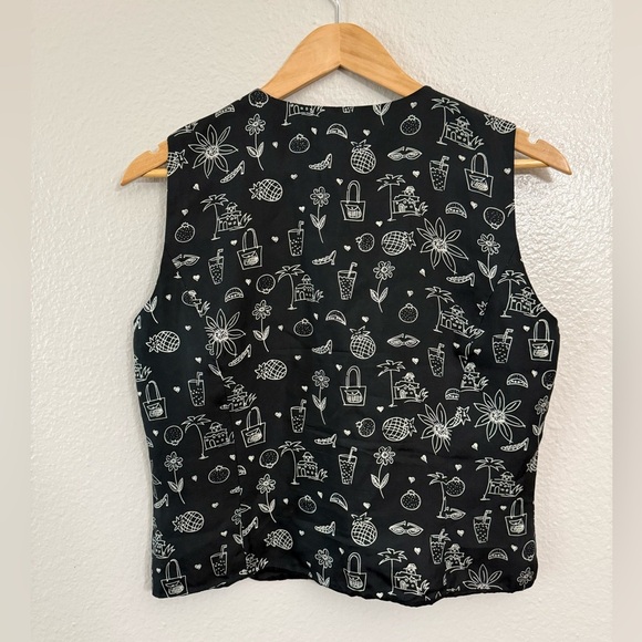 Spenser Jeremy Vintage 100% Silk Summer Print Vest - Picture 7 of 7